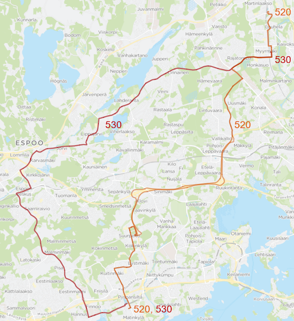 Suunnitellut linjat 520 ja 520