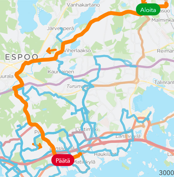HSL ja uusi linja 530.