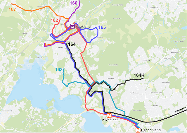 HSL ja Kauklahden suunnan liikenne