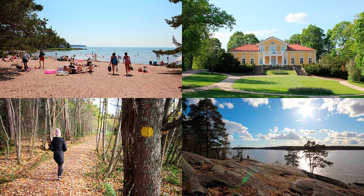 Kollaasi retkeilykuvia