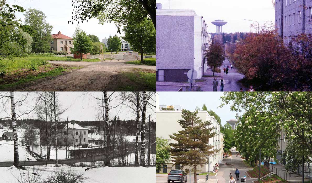 Ennen-jälkeen -kuvia Matinkylästä.