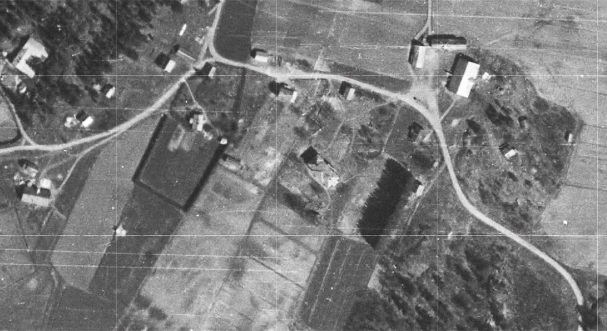Ilmakuva Lahnus 1950.
