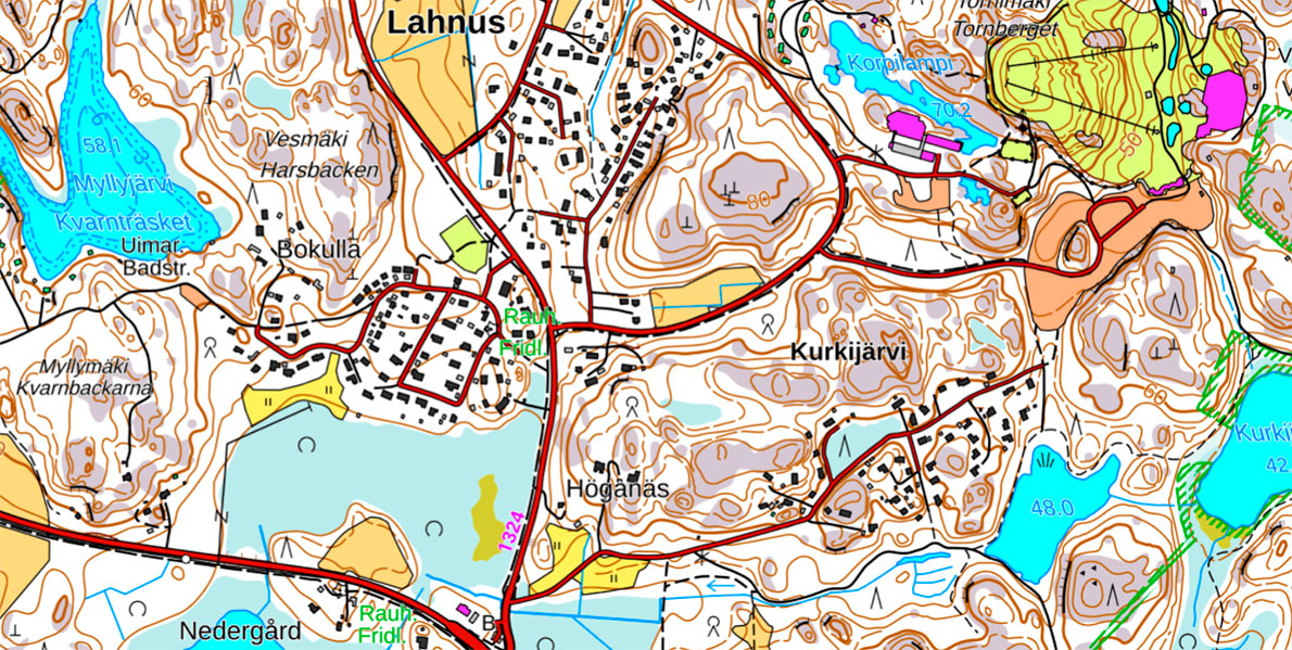 Lahnuksen kartta 1991.