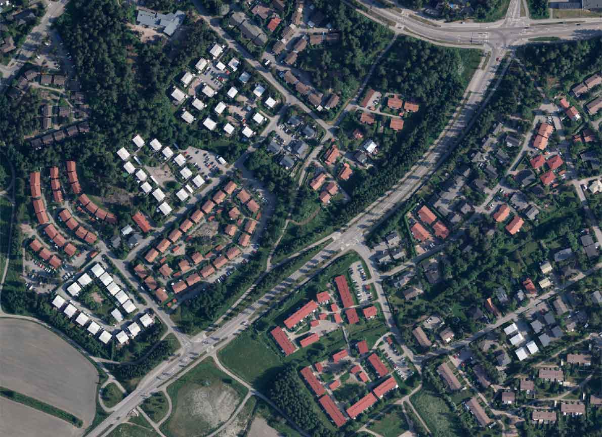 Nybackan tilan alue vuonna 2021.