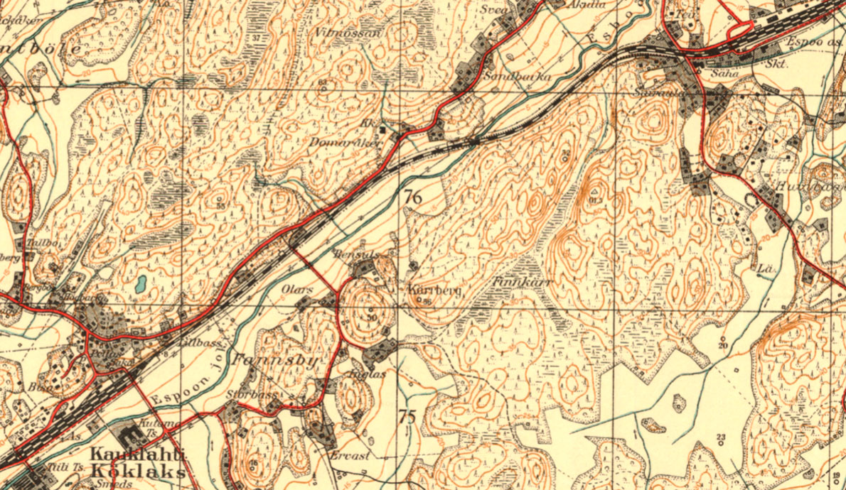 Kartta Pellon sairaala 1945