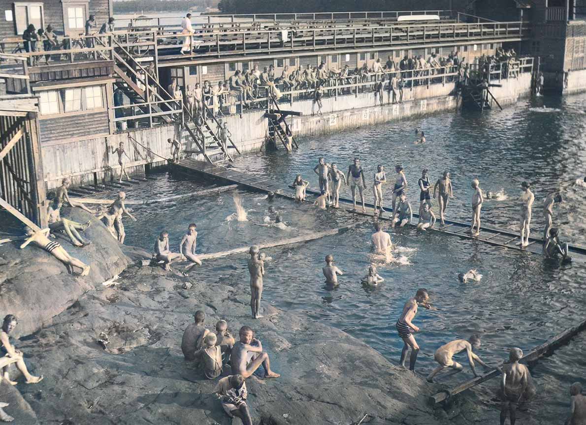 Humallahden uimala 1920-luvull.