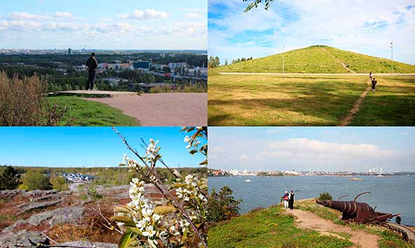 Helsingin näköalapaikkoja -kollaasi.
