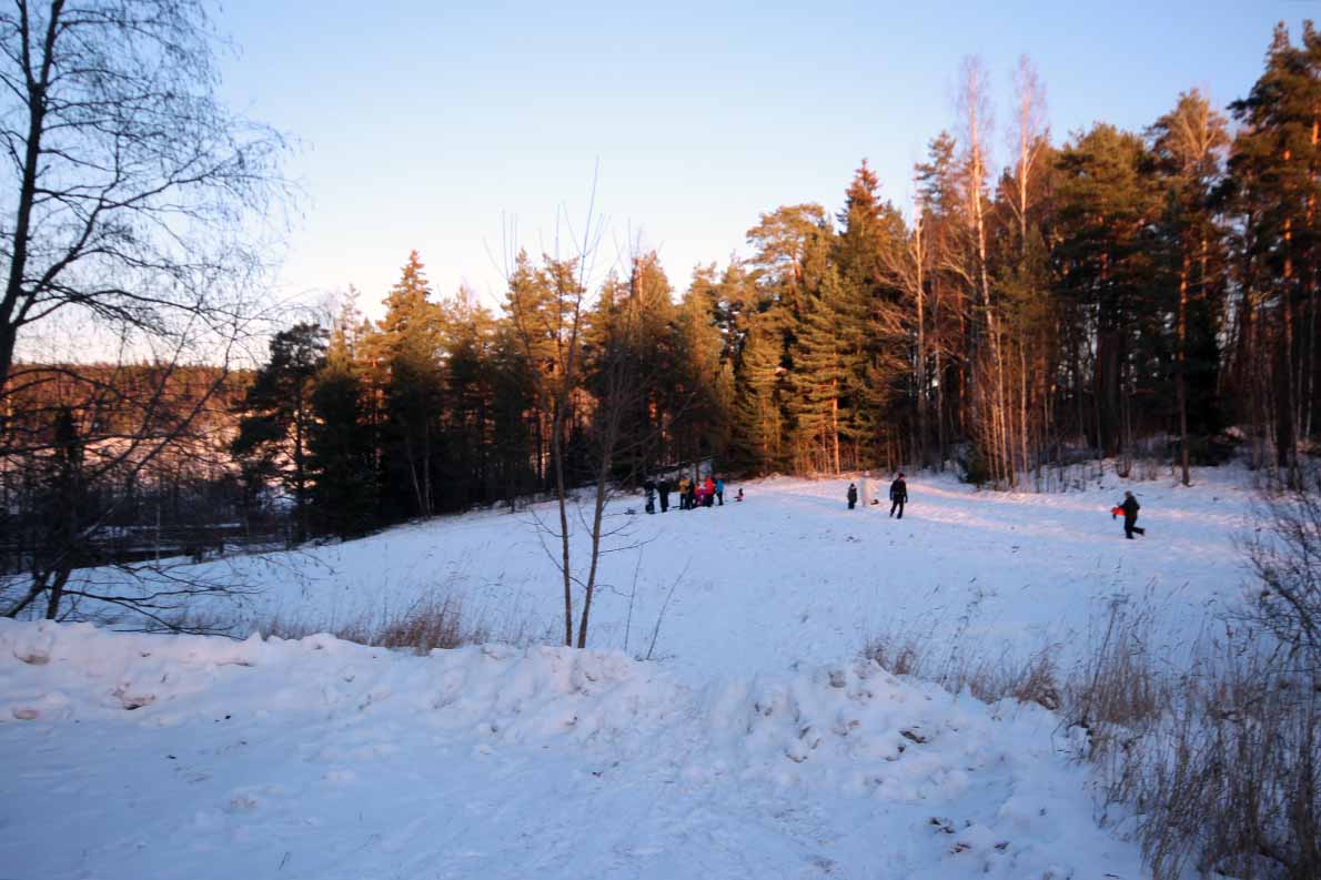Glimsin pulkkamäki, Espoo.